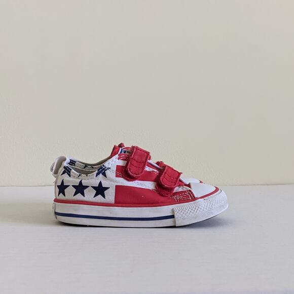 Converse Stars & Stripes Shoes Size 6 Patriotic Sneakers Stars Stripes Flag - Picture 1 of 8